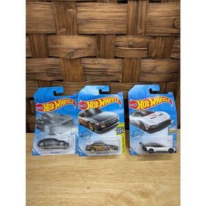 Hot Wheels Kids Toy Car Pack - Silver, Black & White Die-Cast Vehicles